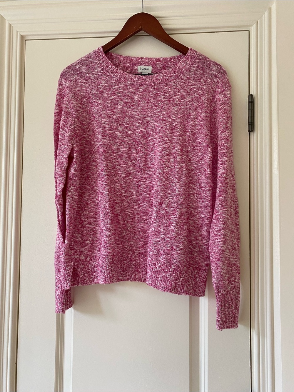 J. Crew Pink Marled Scoopneck Sweater